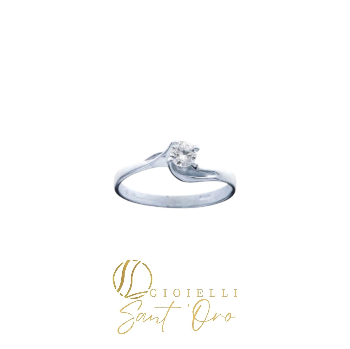 Anello Solitario in Oro 18kt - Gioielli Sant'Oro