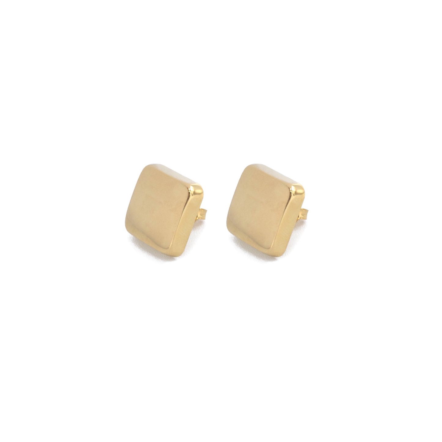 Orecchini a Bottone in Argento 925 Dorato/Bianco