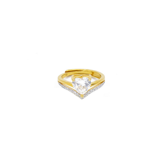 Anello Donna Zircone Cuore Bianco - Gioielli Sant'Oro