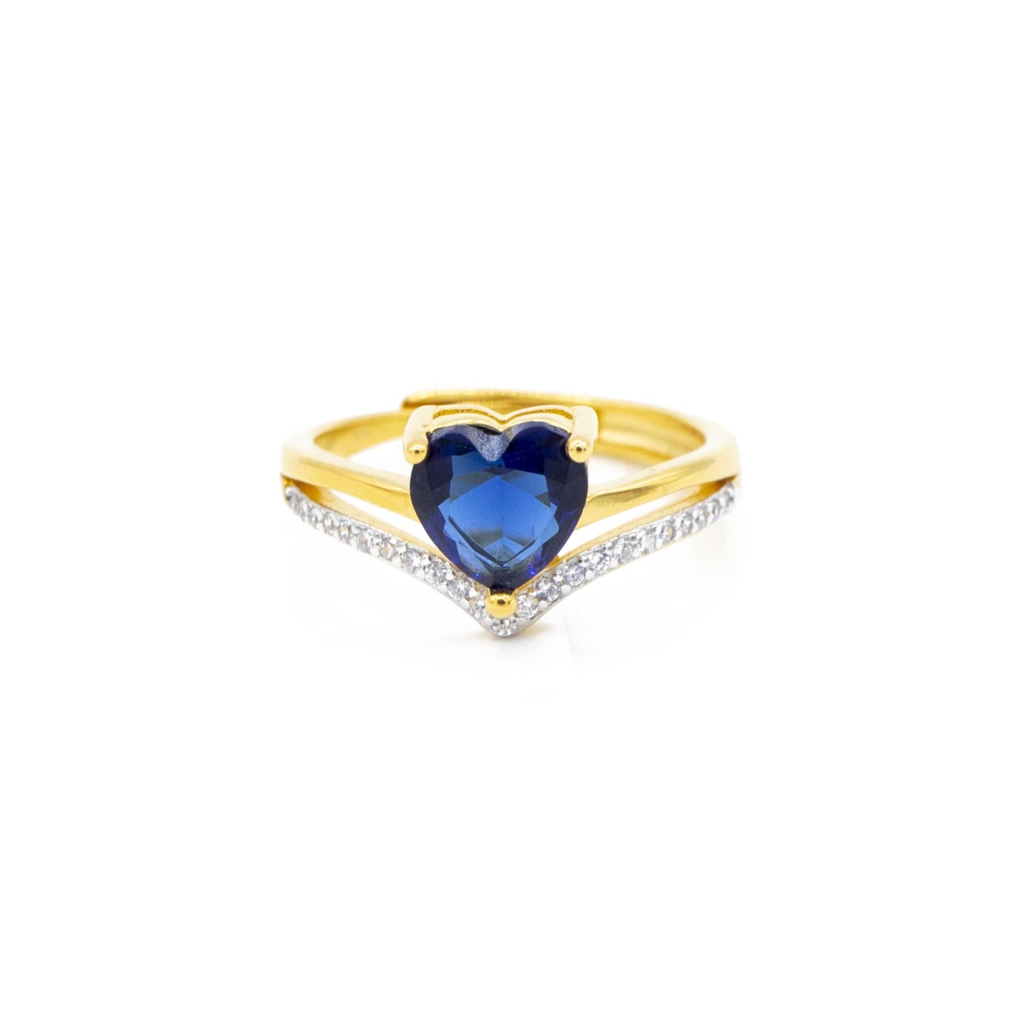 Anello Donna Zircone Cuore Blu - Gioielli Sant'Oro