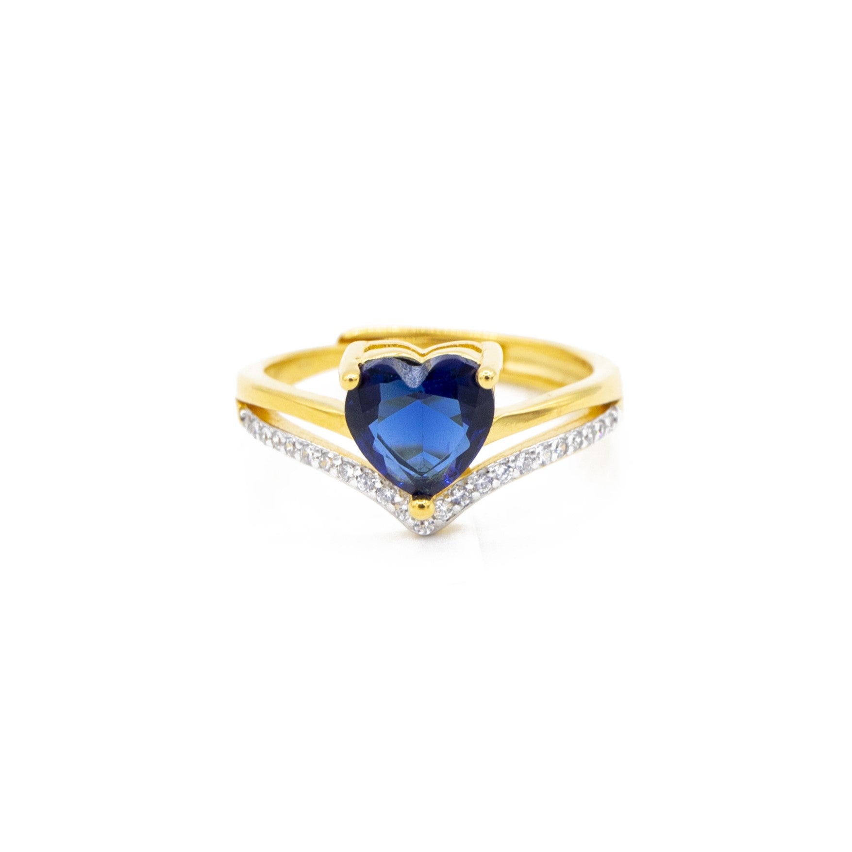 Anello Donna Zircone Cuore Blu - Gioielli Sant'Oro