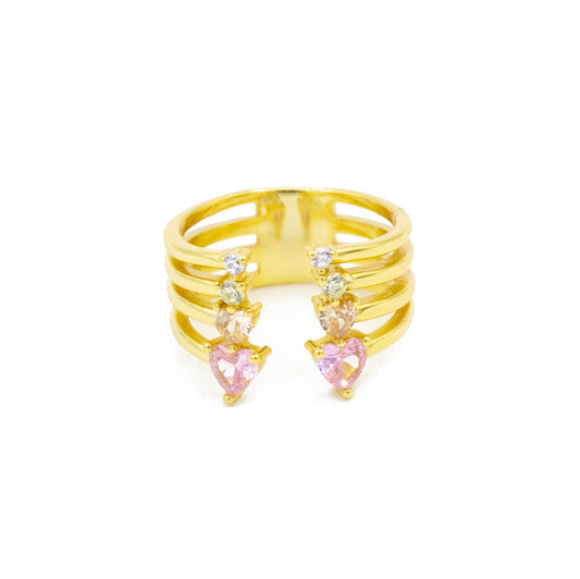 Anello da Donna a Fantasia con Cuori in Argento 925