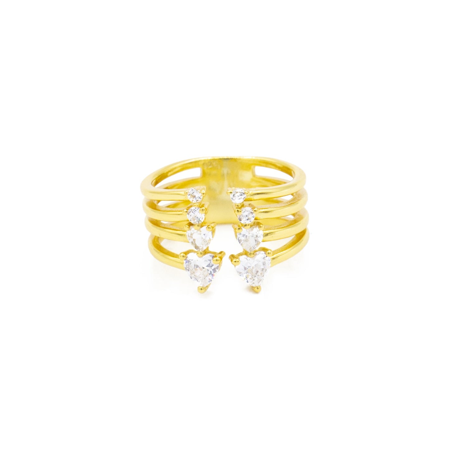 Anello da Donna a Fantasia con Cuori in Argento 925